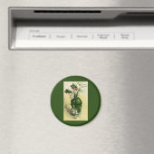 Vintager St. Patrick's Day, Woman Green Kleeblatts Magnet (In Situ (Geschirrspüler))