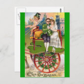 Vintager St. Patricks-Tag Postkarte (Vorne/Hinten)