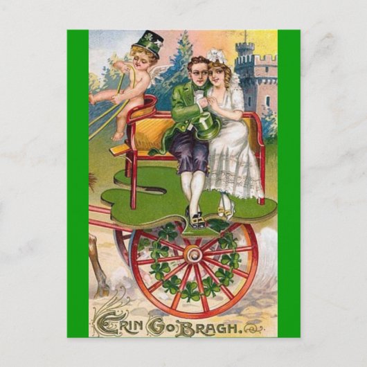Vintager St. Patricks-Tag Postkarte (Vorderseite)