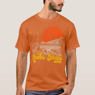 Vintager Staat der Insel Rhode Mitte Jahrhundert N T-Shirt