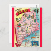 Vintager Staat der Maine Postkarte (Vorne/Hinten)