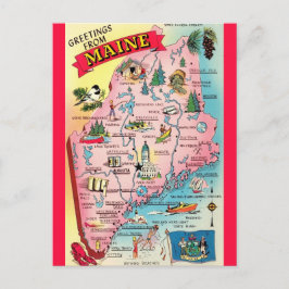 Vintager Staat der Maine Postkarte