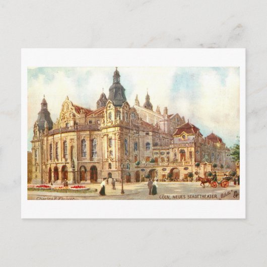 Vintager Staat Theater in Köln/Koln, Deutschland Postkarte (Vorderseite)