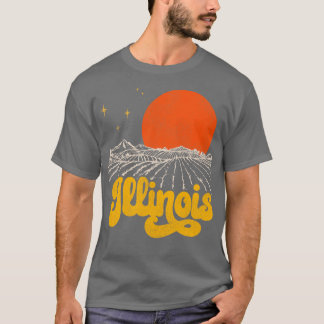 Vintager Staat von Illinois Mitte Jahrhundert ersc T-Shirt