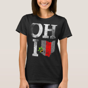 Vintager Staat von Ohio Trendy Ohioan Map Grunge T-Shirt
