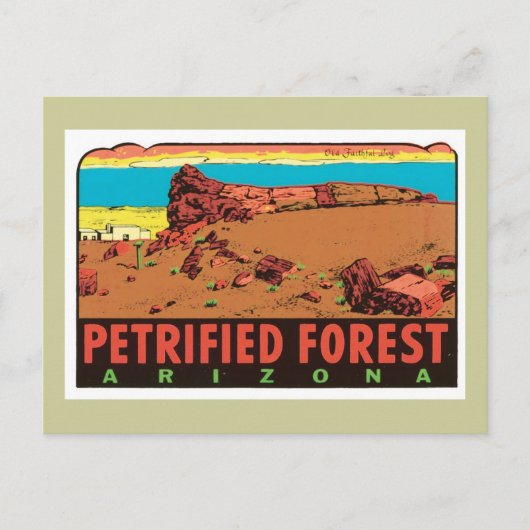 Vintager Staats-Aufkleber Wald-Arizonas AZ Postkarte (Vorderseite)