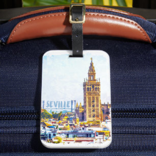 Vintager Stadtblick von Sevilla Gepäckanhänger