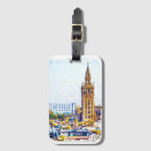 Vintager Stadtblick von Sevilla Gepäckanhänger (Vorderseite Vertikal)