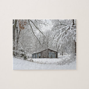 Vintager Stall im Fresh Snow - Foto zum Tennessee Puzzle