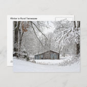 Vintager Stall im Schnee - Tennessee Postkarte (Vorne/Hinten)