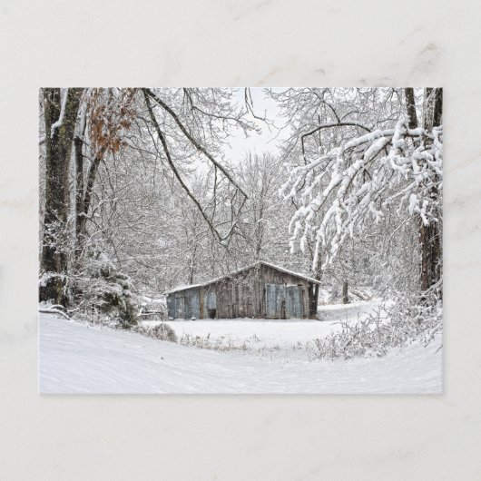 Vintager Stall im Schnee - Tennessee Postkarte (Vorderseite)