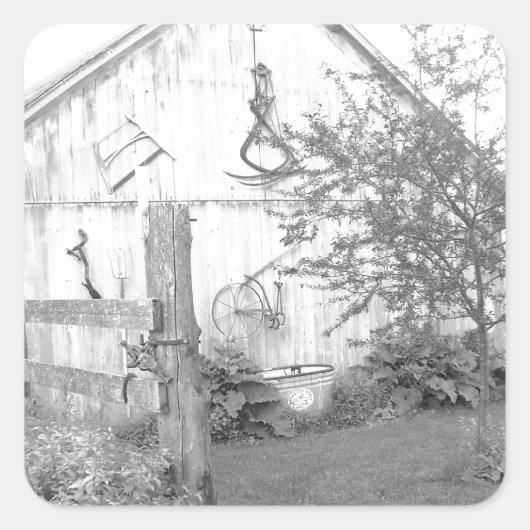 Vintager Stall Quadratischer Aufkleber (Vorderseite)