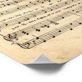 Vintager Star Spangled Banner Song Sheet Texte Poster (Ecke)