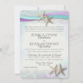 Vintager Starfish Beach Orchid und Türkis Einladung (Vorderseite)