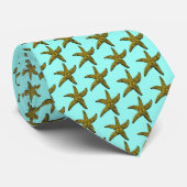 Vintager Starfish Zeichnend Krawatte (Gerollt)