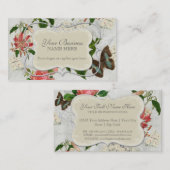 Vintager Stargazer-Lilien-Rosen-Schmetterlingn Visitenkarte (Vorne/Hinten)