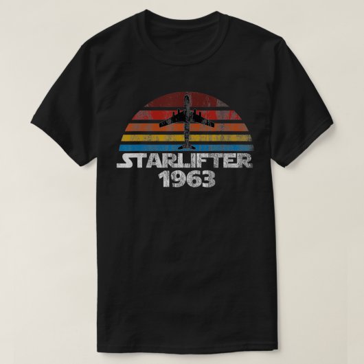 Vintager Starlifter C141 Sonnenuntergang mit mehr T-Shirt (Design vorne)