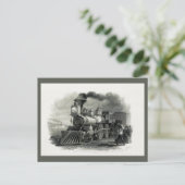 Vintager Steam Motor Train Postkarte (Stehend Vorderseite)