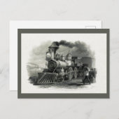 Vintager Steam Motor Train Postkarte (Vorne/Hinten)