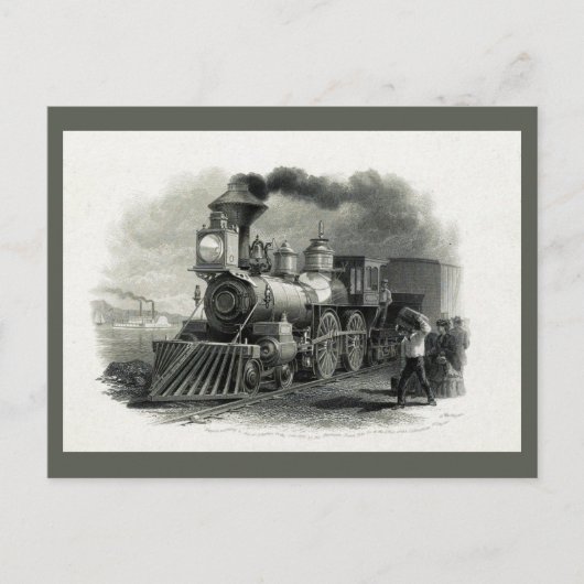 Vintager Steam Motor Train Postkarte (Vorderseite)