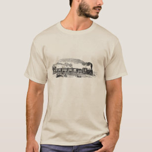 Vintager Steam-Zug-Skizze mens T - Shirt