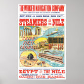 VINTAGER STEAMBOAT REISEPOSTER POSTER (Vorne)
