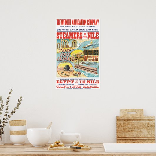 VINTAGER STEAMBOAT REISEPOSTER POSTER (Küche)