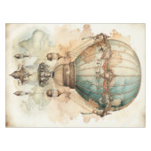 Vintager Steampunk Blue Hot Air Ballon (2) Tischdecke (Vorderseite (Horizontal))