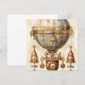 Vintager Steampunk Blue Hot Air Ballon (3) (Vorne/Hinten)