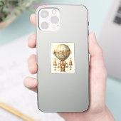 Vintager Steampunk Blue Hot Air Ballon (3) Aufkleber (Telefon)