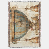 Vintager Steampunk Blue Hot Air Ballon (3) Decke (Vorderseite Vertikal)