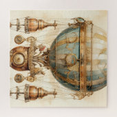 Vintager Steampunk Blue Hot Air Ballon (3) Puzzle (Horizontal)