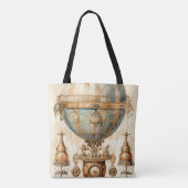 Vintager Steampunk Blue Hot Air Ballon (3) Tasche (Rückseite)