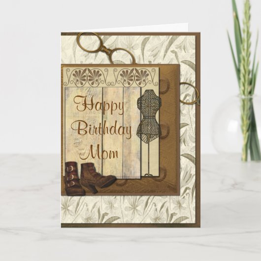 Vintager Steampunk Collagen-Geburtstag Karte (Vorderseite)