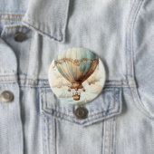 Vintager Steampunk-Heißluftballon (2) Button (Beispiel)