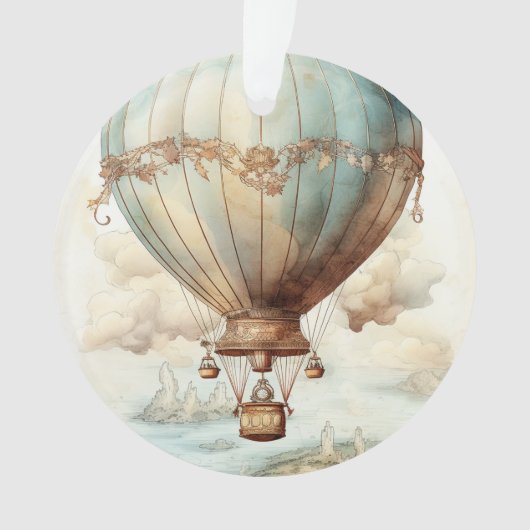 Vintager Steampunk-Heißluftballon (2) Ornament (Vorderseite)