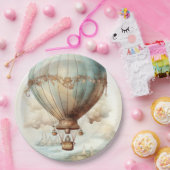 Vintager Steampunk-Heißluftballon (2) Pappteller (Party)