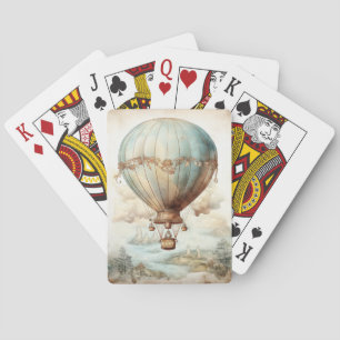 Vintager Steampunk-Heißluftballon (2) Spielkarten