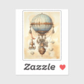 Vintager Steampunk-Heißluftballon (3) Aufkleber (Blatt)
