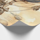 Vintager Steampunk-Heißluftballon (3) Geschenkpapier (Ecke)