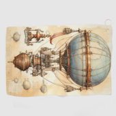 Vintager Steampunk-Heißluftballon (3) Golfhandtuch (Horizontal)