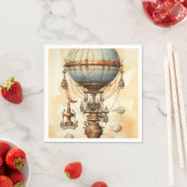 Vintager Steampunk-Heißluftballon (3) Serviette (Beispiel)