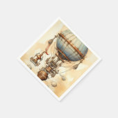 Vintager Steampunk-Heißluftballon (3) Serviette (Ecke)