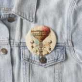 Vintager Steampunk-Heißluftballon (4) Button (Beispiel)
