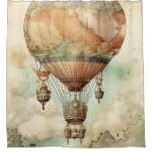 Vintager Steampunk-Heißluftballon (4) Duschvorhang (Vorderseite)
