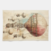 Vintager Steampunk-Heißluftballon (4) Geschirrtuch (Horizontal)