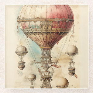 Vintager Steampunk-Heißluftballon (4) Glasuntersetzer