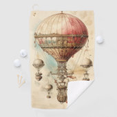 Vintager Steampunk-Heißluftballon (4) Golfhandtuch (Insitu)