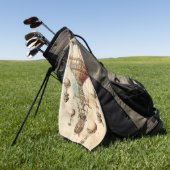 Vintager Steampunk-Heißluftballon (4) Golfhandtuch (Gras)