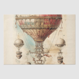 Vintager Steampunk-Heißluftballon (4) Seidenpapier